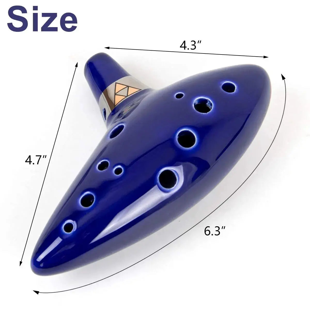 Miwayer 12 Tone Alto C Ceramic Ocarina Musical Instrument With Song Book Neck String And Cord Carry Bag Blue