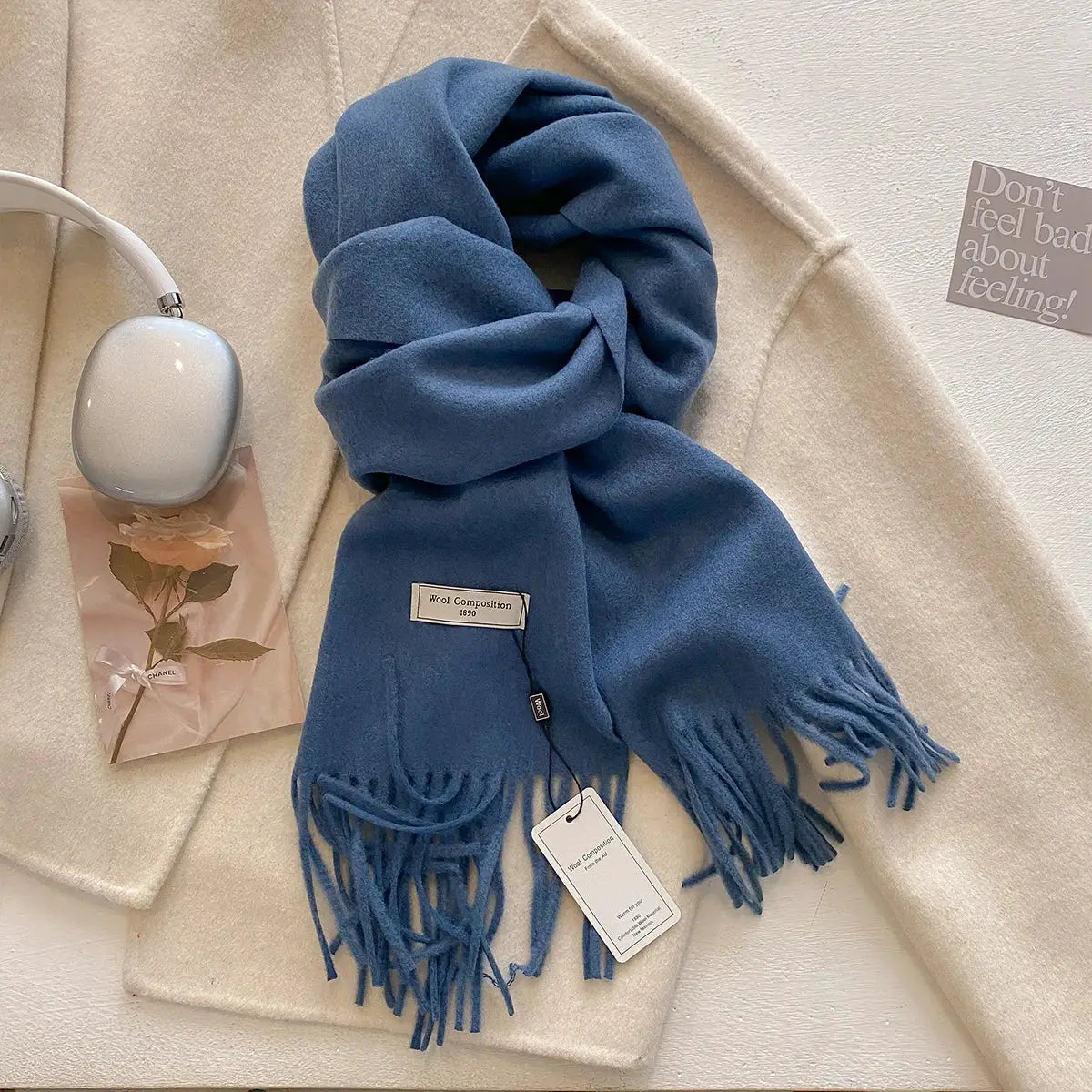 LuxeWeave 26 Color Winter Scarf for Women Long 175 Centimeters Premium Polyester with Tatting Weave Cozy Warmth