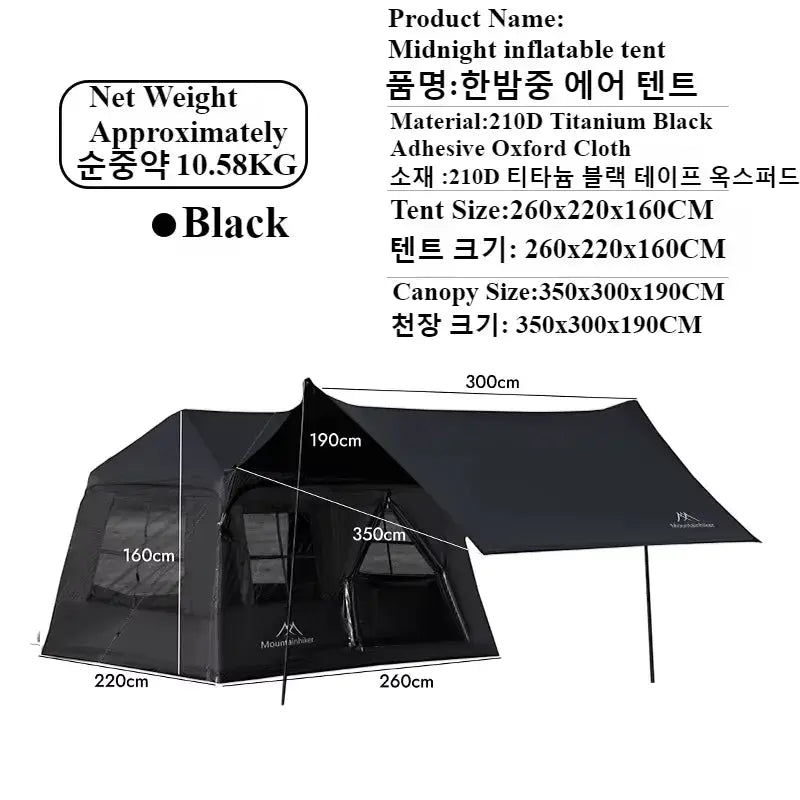 MountainHiker Outdoor Camping Tent for 2 to 5 People Waterproof Family Beach Tent with Quick Setup and UV Shade