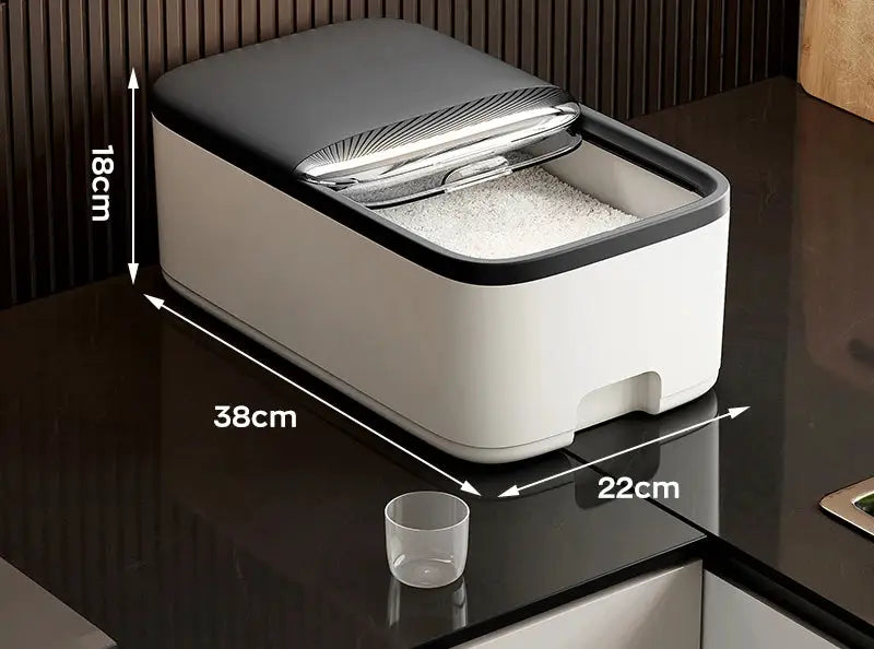 10kg Rice Storage Box With Lid Insect Proof Moisture Proof Sealed Jar Kitchen Container For Dry Grain