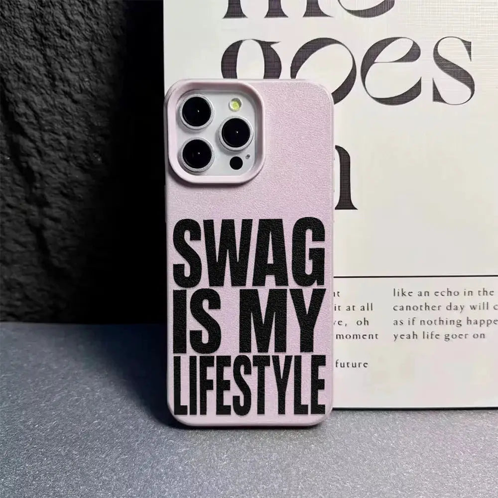Swag Lifestyle iPhone Case Pro Max Universal Silicone Leather Cover With Premium TPU Matte Finish Scratch Resistant
