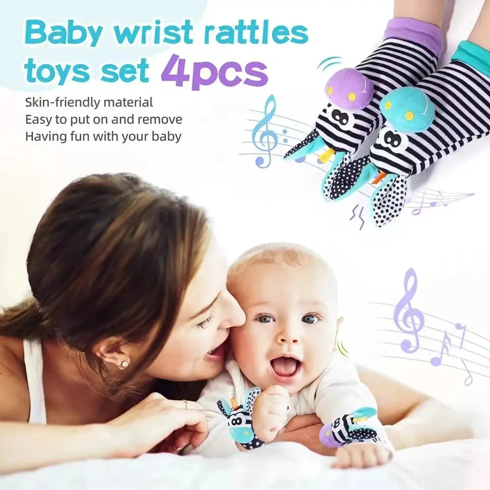 Baby Wrist Rattle Socks Toys 0 To 12 Months Learning Toy For Boys And Girls Educational Development Sensory Gift