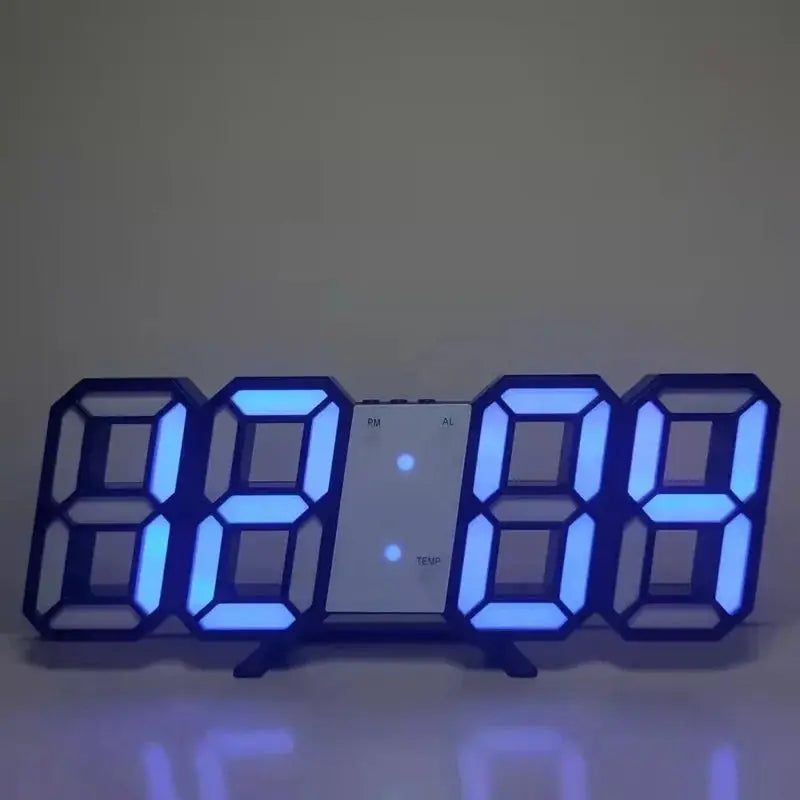 LumaTime Digital Wall Clock With Large LED Display Alarm Clock For Bedroom And Living Room Decor