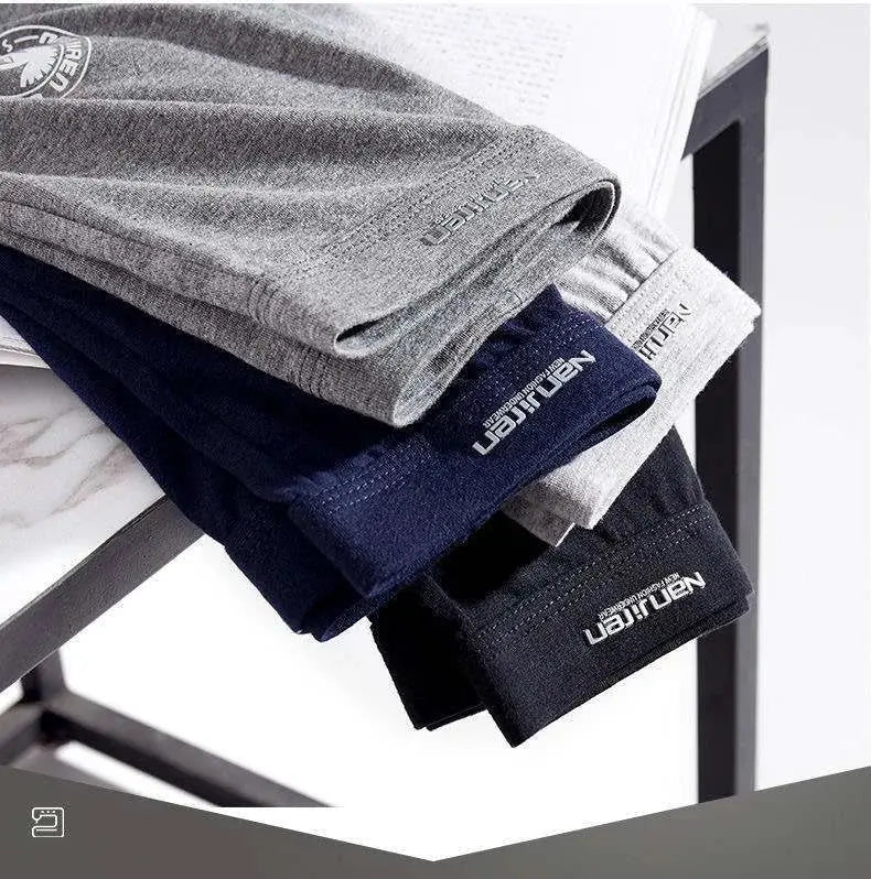Plus-size men's cotton boxer shorts by Simples Market, assorted solid colors, 4-pack