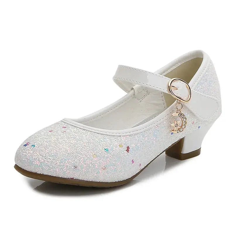 PrincessSteps Girls Red Leather Party Heels With Comfortable Rounded Toe And 1 To 3 Cm Heel Height For Weddings