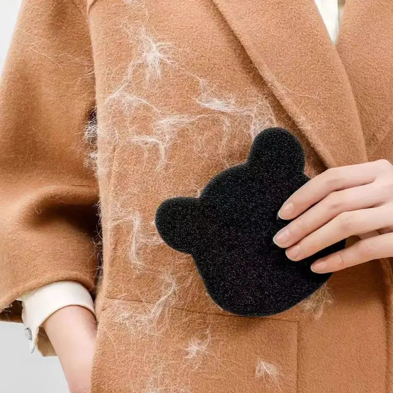 2 Or 4 Sets Pet Hair Remover Sponge Bear Sticky Reusable Machine Washable Dryer Safe Black