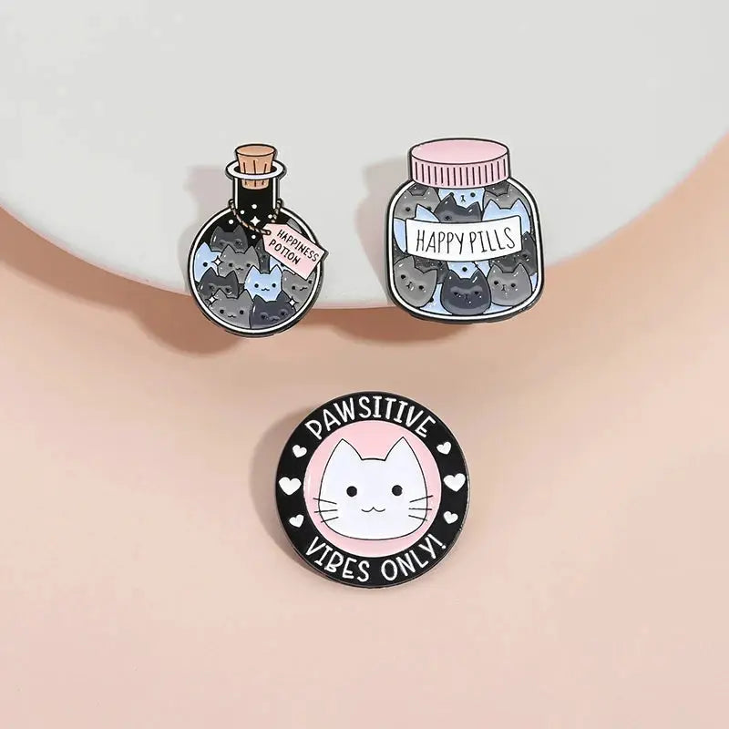 Certified Cat Lady Enamel Pin Cute Kitten Lapel Brooch Cartoon Jewelry Gift For Cat Lovers Friends Kids