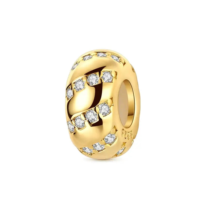 925 Sterling Silver Gold DIY Charms Beads Inlaid Zirconium Sun Leopard Pendants Fit Bracelet For DIY Jewelry Making
