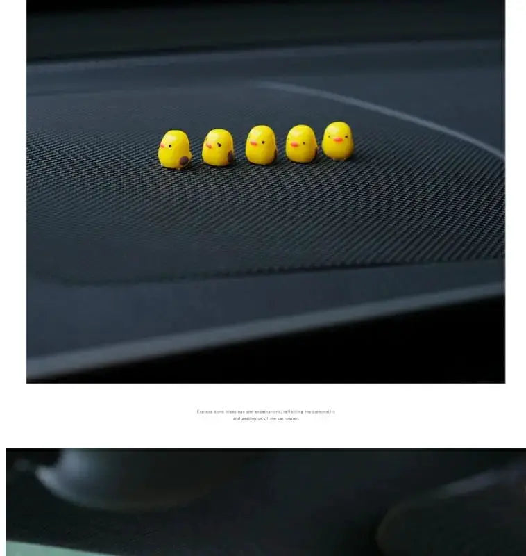 5-pack cute yellow duck car dashboard ornaments for interior decoration