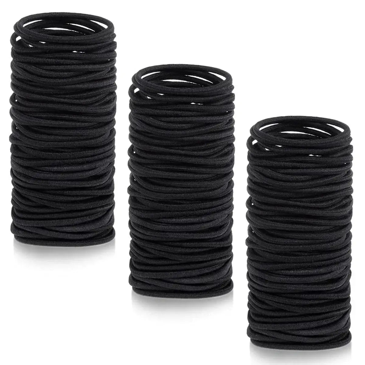 FlexiHair Small Black Hair Ties 98 to 200 Pack Durable Elastic Ponytail Holders for Women Girls Babies