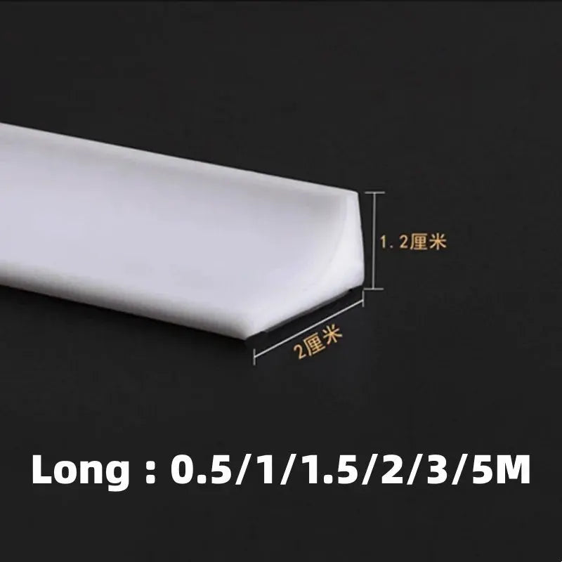 Water retaining strip by Simples Market, white silicone self-adhesive door seal for bathroom shower barrier