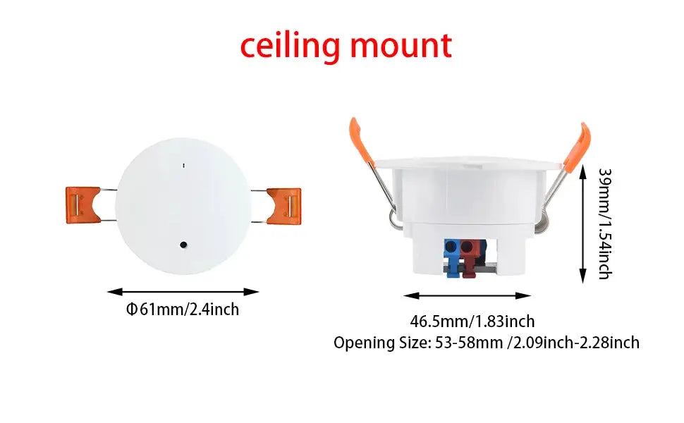 Ceiling-mount motion sensor, white; ZigBee/WiFi mmWave with luminance and distance detection by Simples Market