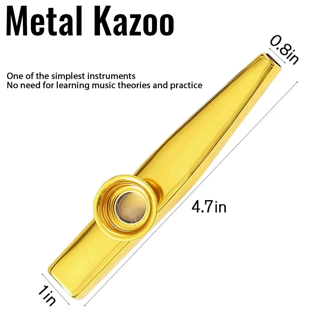 Silver Aluminum Alloy Kazoo With Membrane Diaphragm Easy To Play Musical Instrument Gift Idea