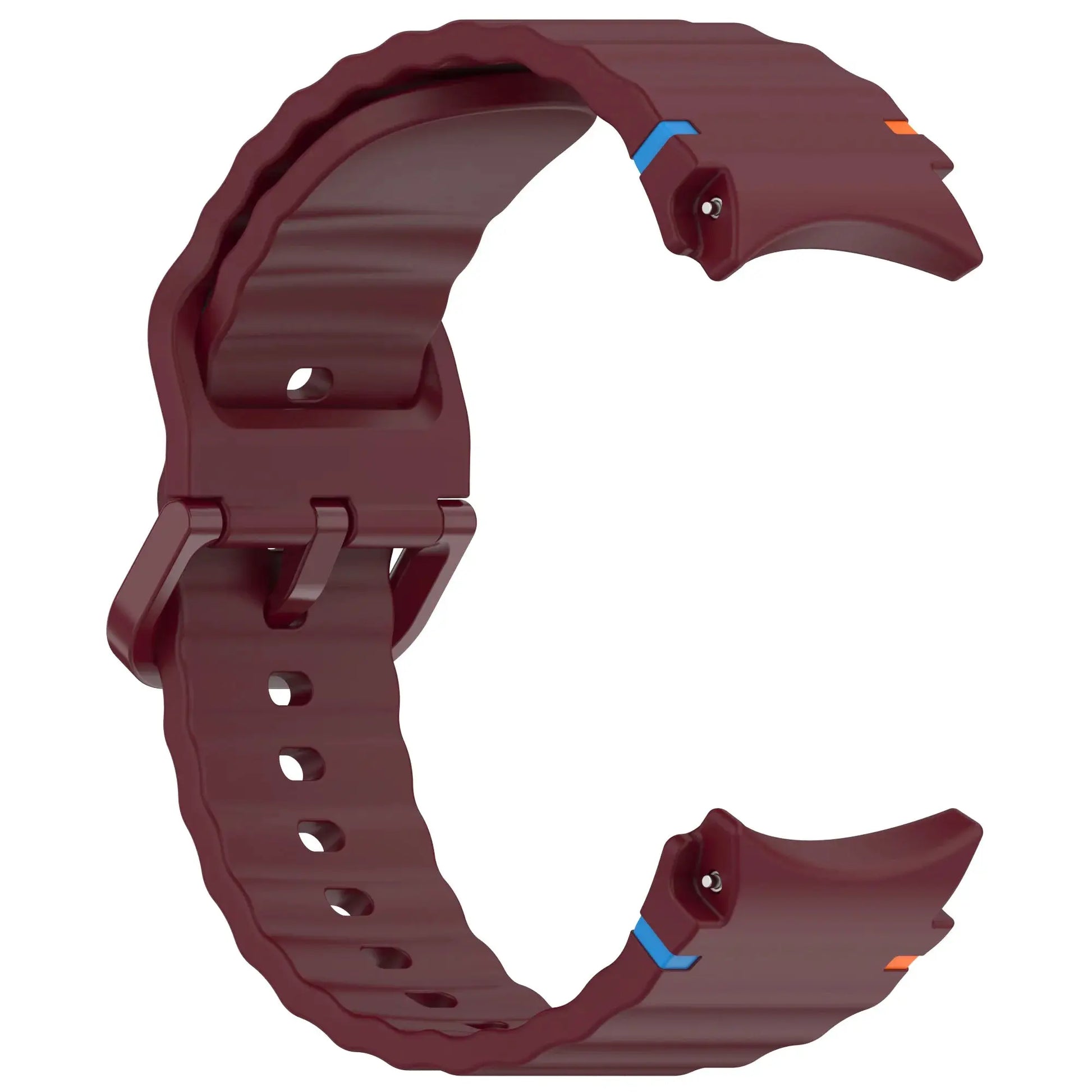 Original Simples Market silicone Galaxy Watch strap for Samsung 44mm/40mm, burgundy with blue accents