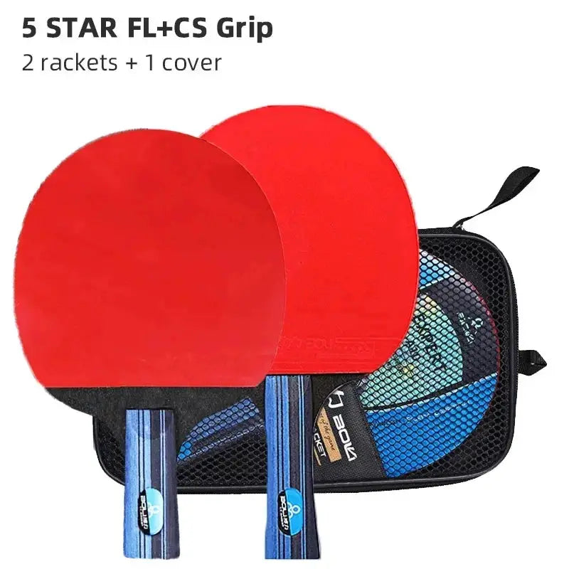 Professional Table Tennis Racket Set Two Piece Ping Pong Paddle With Pimples In Rubber And High Quality Blade And Bag