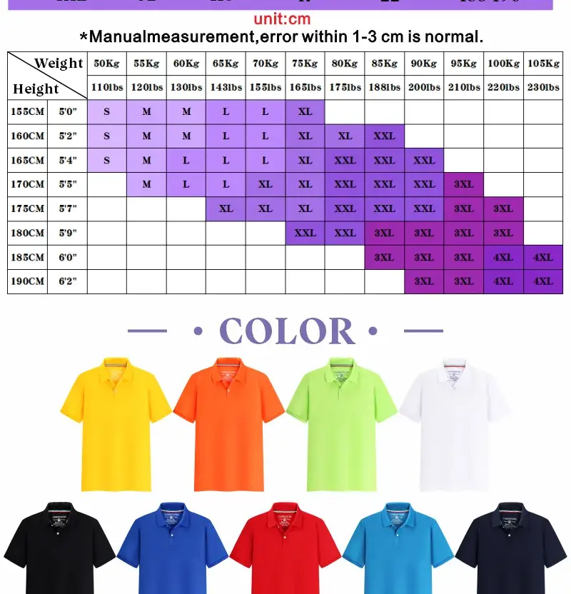 Simples Market unisex polo shirts in nine solid colors (yellow,orange,lime,white,black,royalblue,red,skyblue,navy)