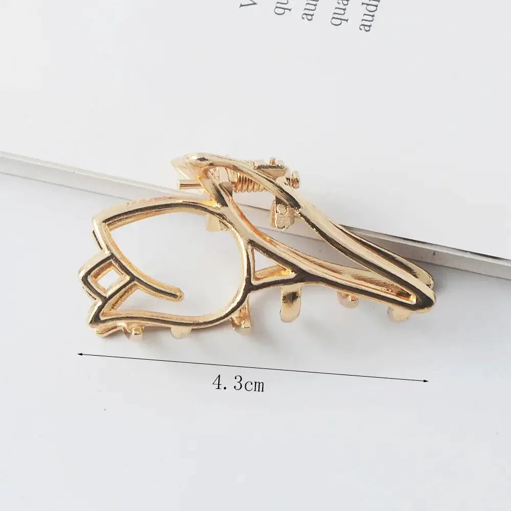 LuxeHair Geometric Metal Hair Claw Clip For Women And Girls Elegant Minimal Design For Secure Hold
