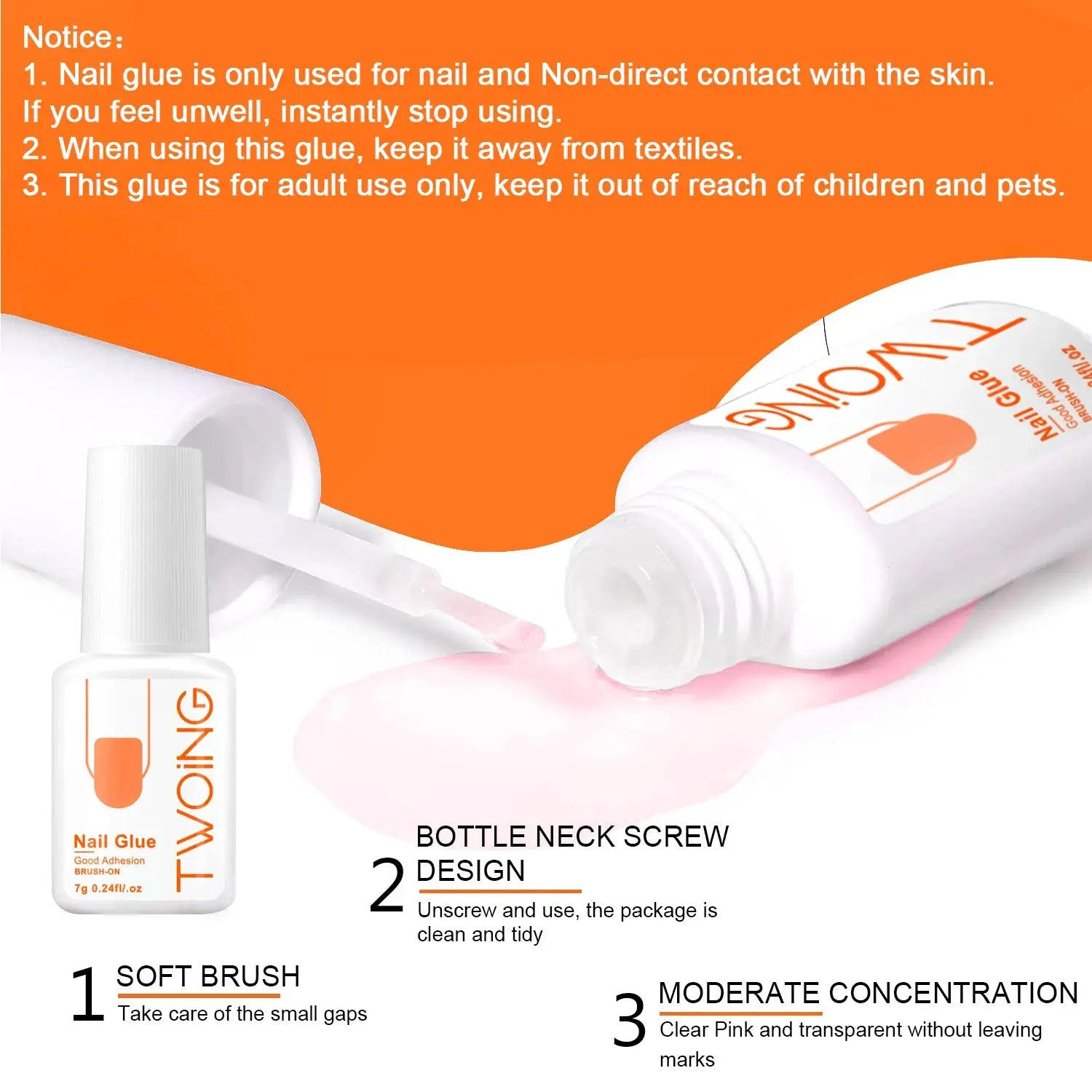 GlamNail Pro 7G Super Strong Nail Glue For False Nails And Acrylic Tips Long Lasting Adhesion