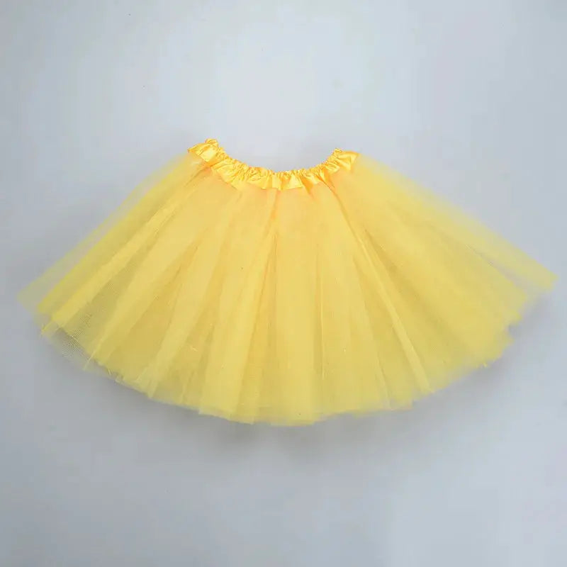DreamDance Girls Elastic Ballet Tutu Skirt Three Layer Tulle Satin Waistband For Full Ball Gown Look Ages 2 To 8