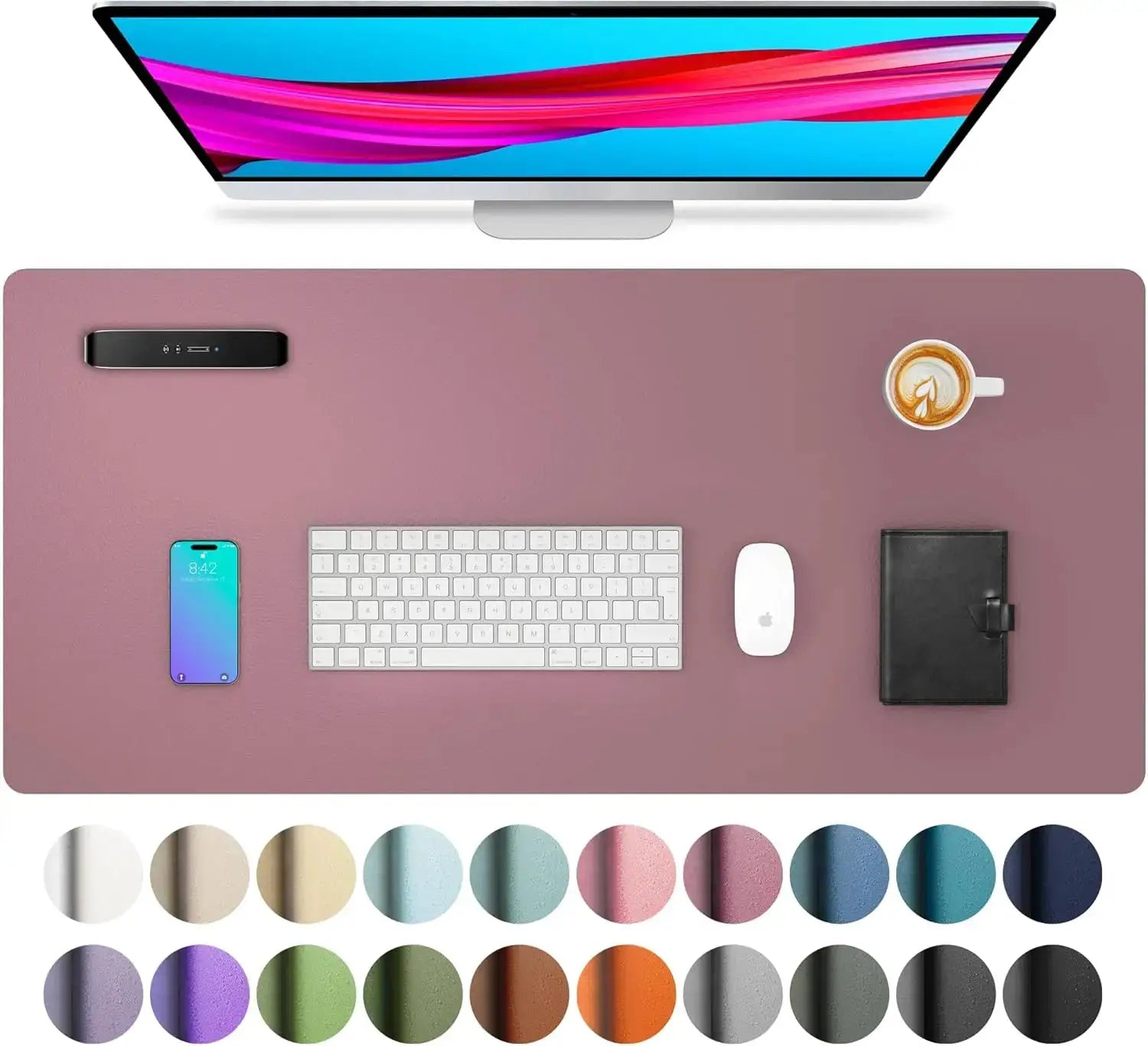 Large Waterproof PU Leather Desk Mat And Mouse Pad For Home Office Gaming Desk Pad With Non Slip Backing