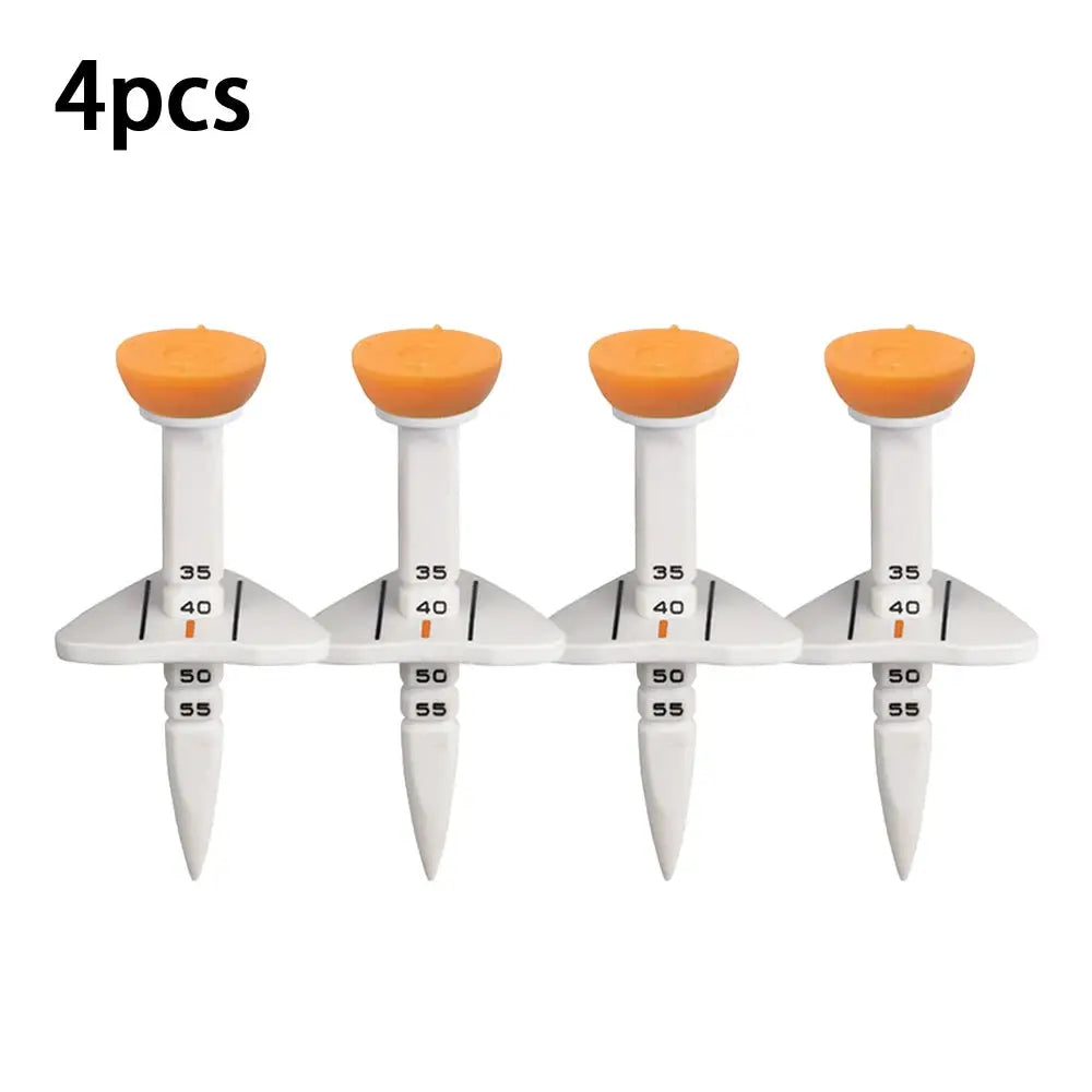4 Pieces Adjustable Height 33 to 55mm Rubber Golf Tee Training Accessories for Practice and Swing Drills