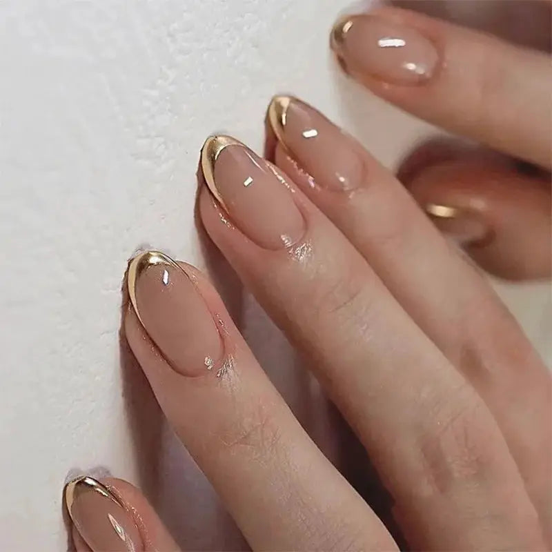 AuraNails 24Pcs Short Oval Blush Pink Press On Nails Full Coverage Acrylic Tips With Glue Included