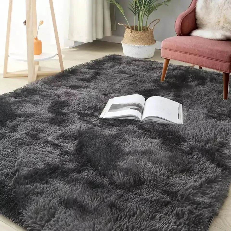 Grey shaggy rug 160x230 cm, fluffy living room floor mat by Simples Market