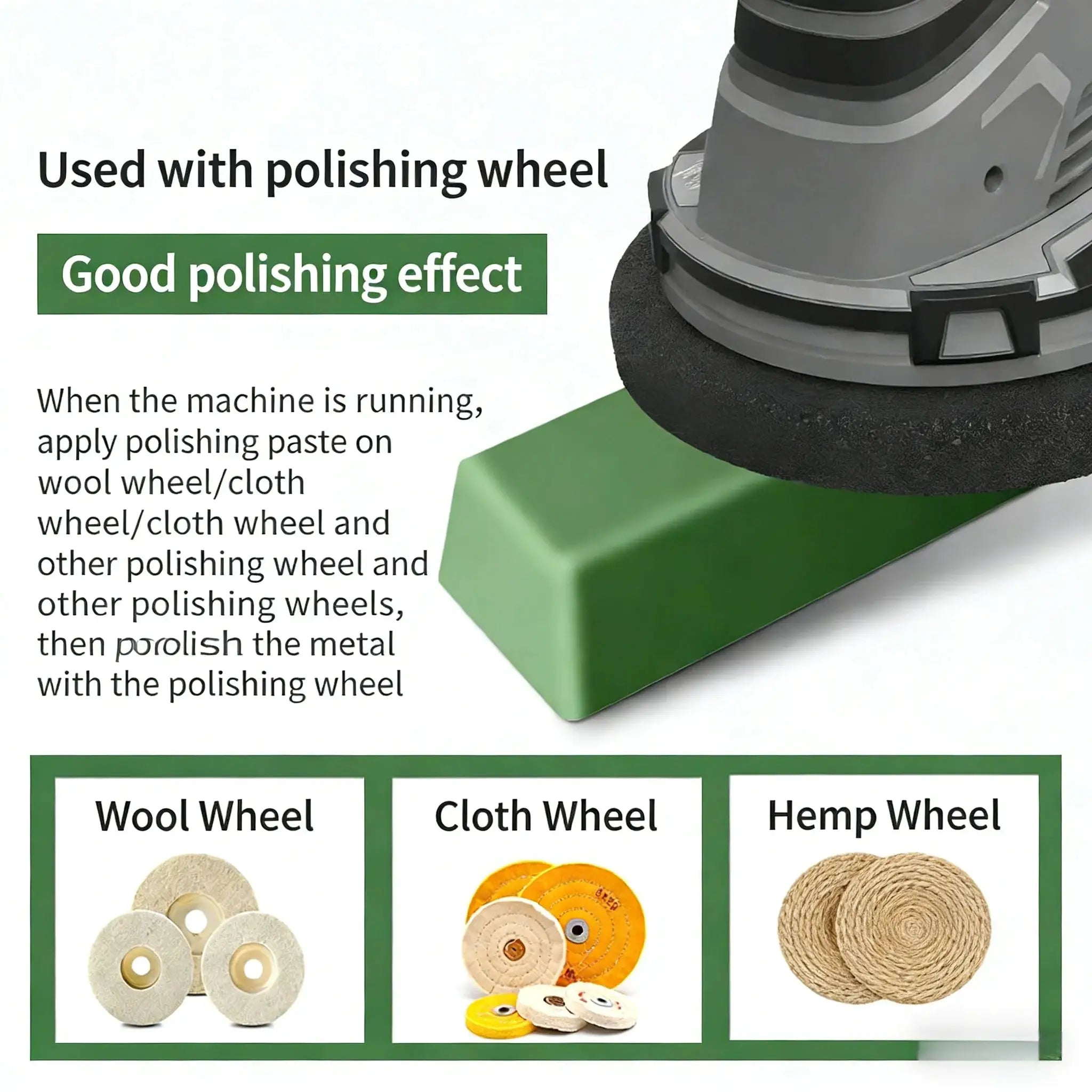 Green Polishing Paste For Metals Abrasive Compound For Stainless Steel Copper Aluminum High Gloss