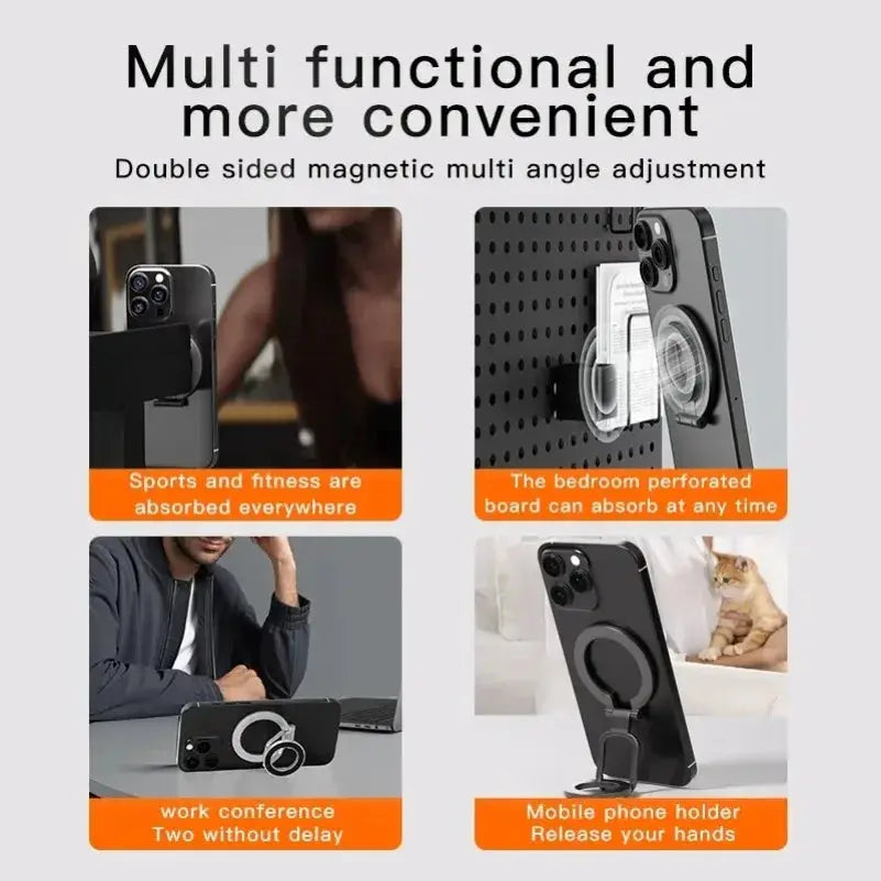 MagGrip Dual Mode Phone Grip With Double Sided Magnetic Ring Stand And Kickstand For MagSafe iPhone 14 15 16 Pro Max
