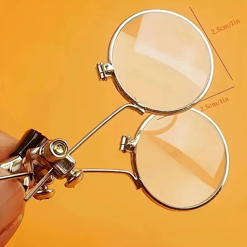 ClarityPro Dual Clip On Magnifying Glasses 5X 10X Magnification For Watch Repair And Jewelry Crafting Precision Optics