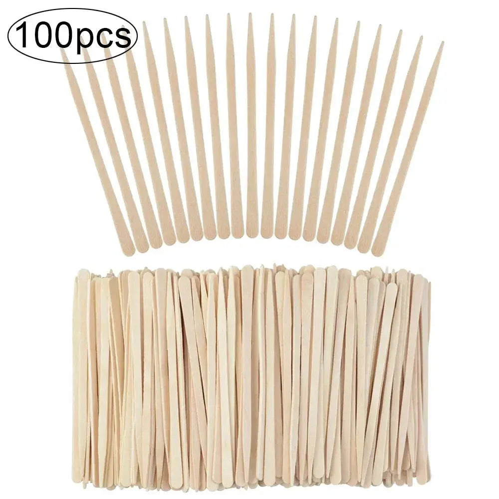 100 Pcs Wooden Disposable Depilation Spatulas For Waxing Hair Removal Sticks For Face And Eyebrows Beauty Tool