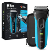 Braun Series 3 ProSkin 3040s electric shaver with trimmer, blue/black, wet & dry, travel case