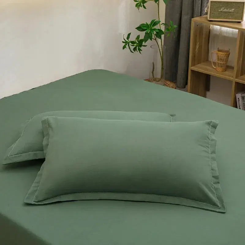 Pillowcase set 2pc, khaki solid color, envelope style cushion covers, 48x74 cm