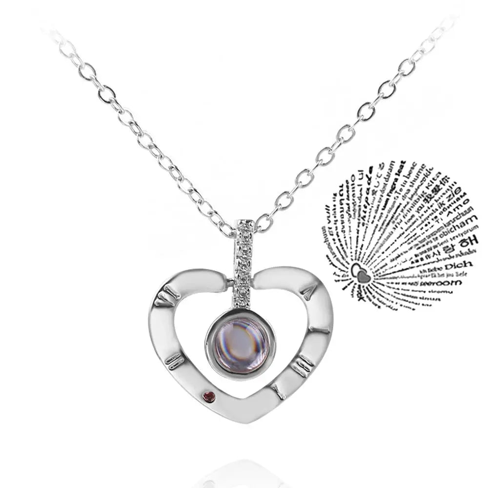 Projection Necklace I Love You In 100 Languages Pendant For Girlfriend Romantic 2026 Creative Jewelry Gift - Simples Market