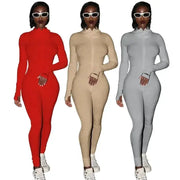 Women's knitted bodycon jumpsuit; three color options red beige gray by Simples Market