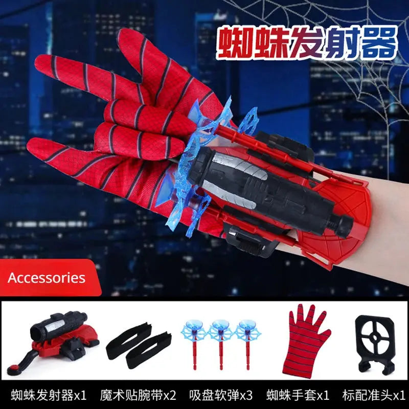 Disney Spider Man Hero Launcher Rotating Spider Man Soft Bullet Gun Suction Cup Ejection Toy For Kids Birthday Gift