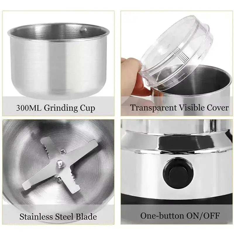 Multifunctional 4 Blade Electric Grinder For Coffee Beans Nuts Spices Grains 150W Kitchen Blender