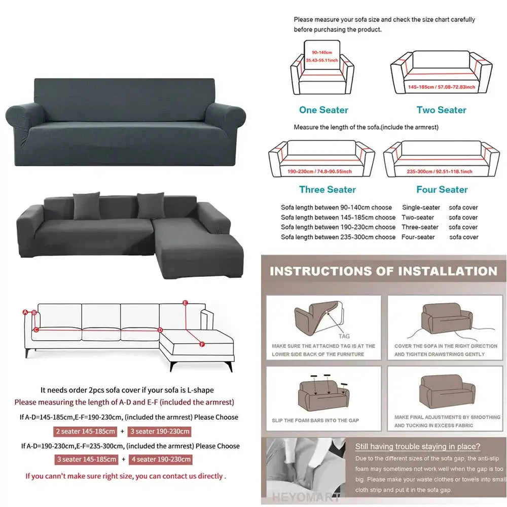 Joccun stretch couch cover by Simples Market for 1–4 cushion sofas; spandex jacquard, washable furniture protector.
