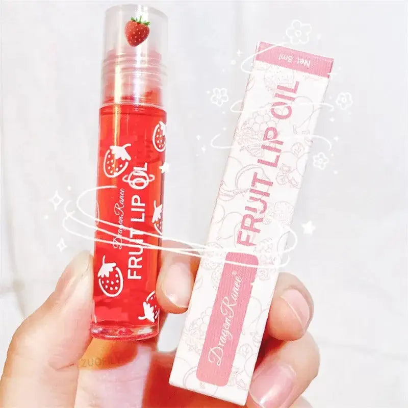 Fruit Lip Gloss Clear Lip Oil Moisturizing Lip Line Reduction Nourishes Lips Waterproof Long Lasting Liquid Lip Cosmetics
