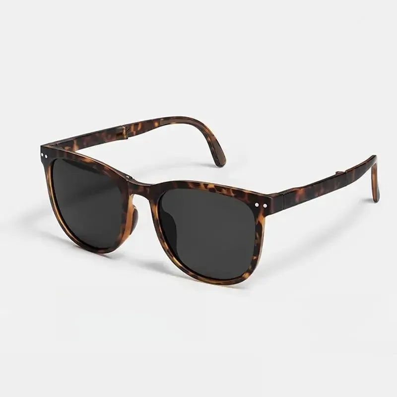 PulseFold Foldable Square Frame Sunglasses for Men and Women UV Protection Ultra Compact for Driving Outdoors