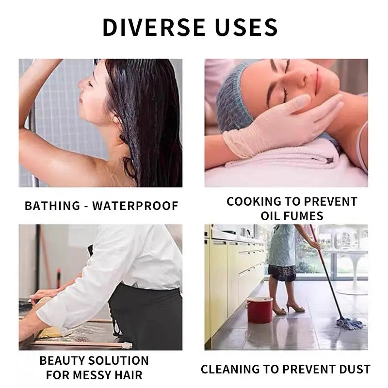 Disposable Plastic Shower Caps Waterproof Hair Protection for Men and Women High Quality