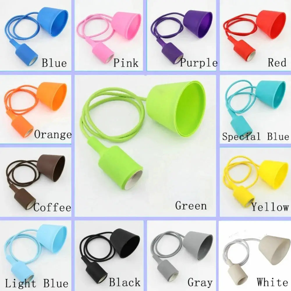 Pendant lights set of 13 silicone gel single-head pendants with 100cm cords in assorted colors