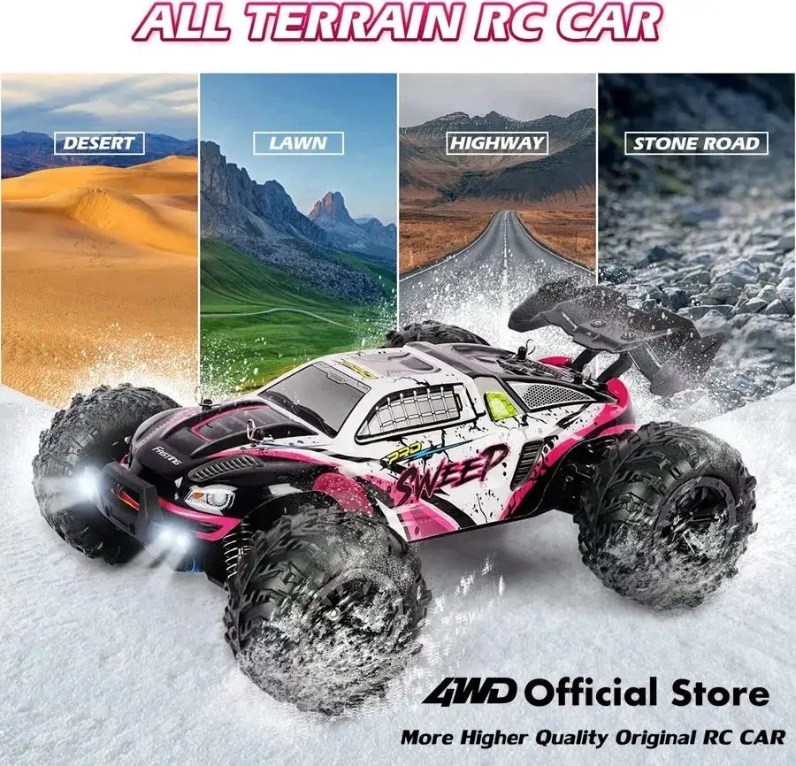 4WD Remote Control Off Road 4X4 High Speed Brushless Buggy Truck 80 KMH Drift Racing Toy for Kids and Adults
