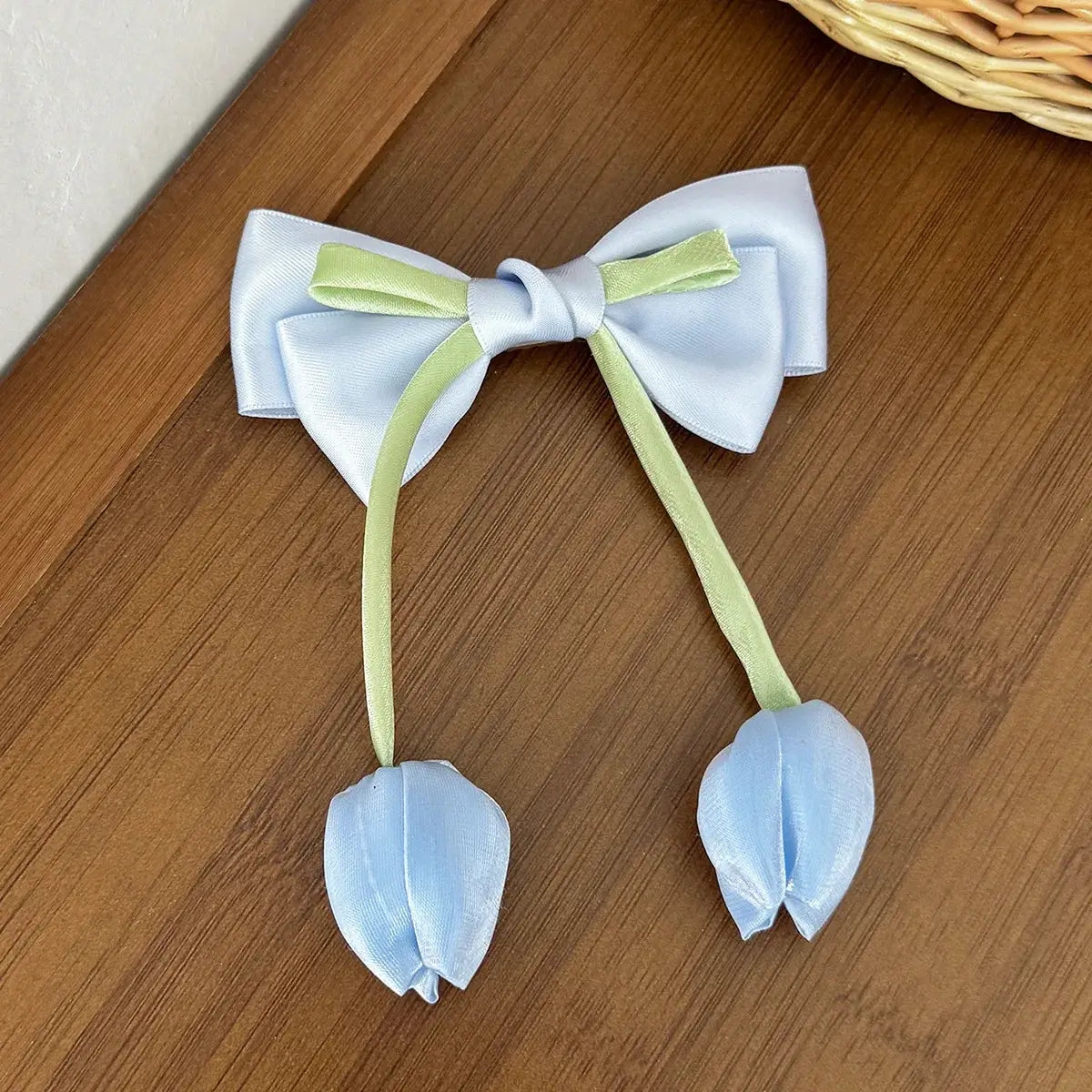 Aurora Bloom Chiffon Tulip Hair Clips for Girls Light Pink Elegant Floral Hair Accessories