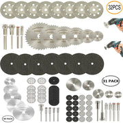 Six To Thirty Two Pcs Mini Circular Saw Blade Set For Dremel Rotary Tools With Sanding Grinding Wheels And Cutting Discs