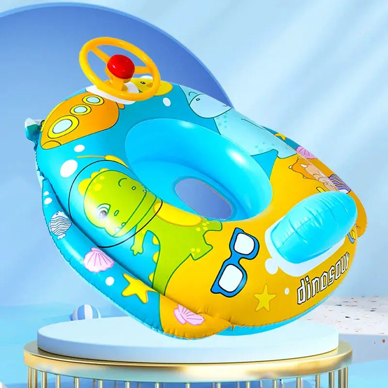 PVC Children Swimming Ring For Beach And Pool With Steering Wheel Inflatable Baby Water Toy Circle
