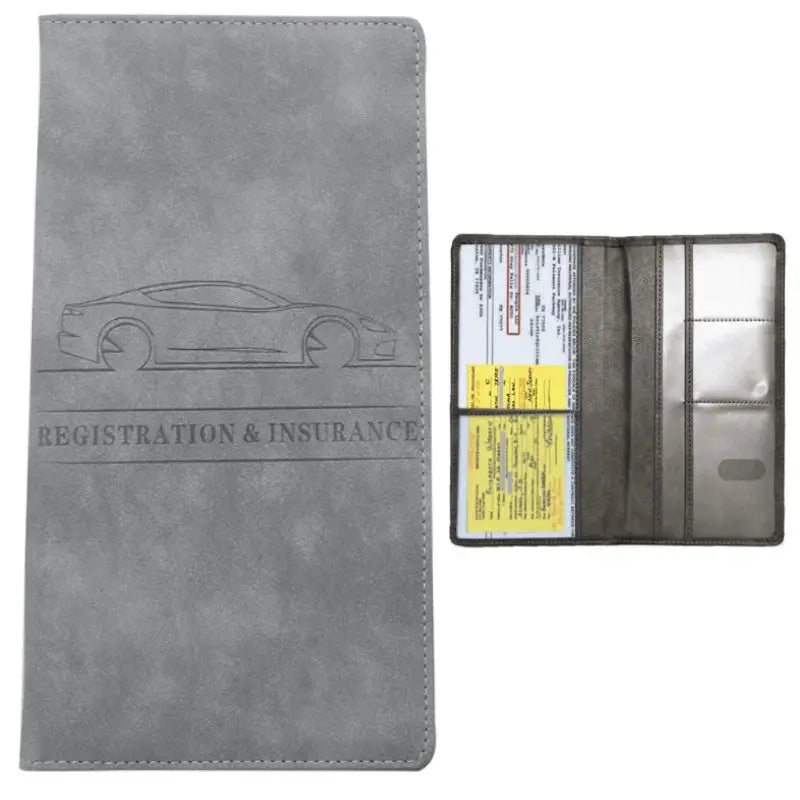 Men's card holder wallet by Simples Market in gray with car graphic and multiple card slots