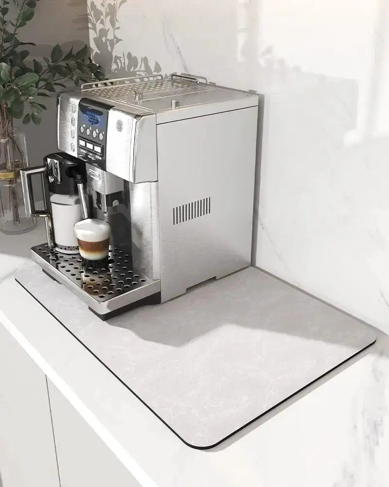Coffee Machine Mat With Rubber Backing Water Absorbent Dish Drying Pad For Kitchen Worktop Drainage And Home Decor