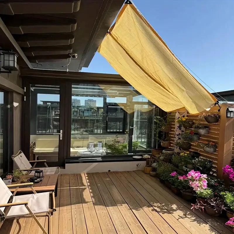 Outdoor sunshade net in beige thickened shade cloth for pool, garden or balcony; 2x3m or 3x4m options