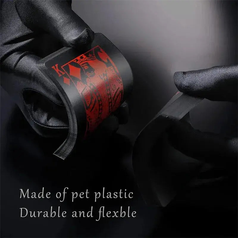 Waterproof Pure Black Plastic Poker Cards PVC Wear Resistant Durable Deck For Casual Board Games
